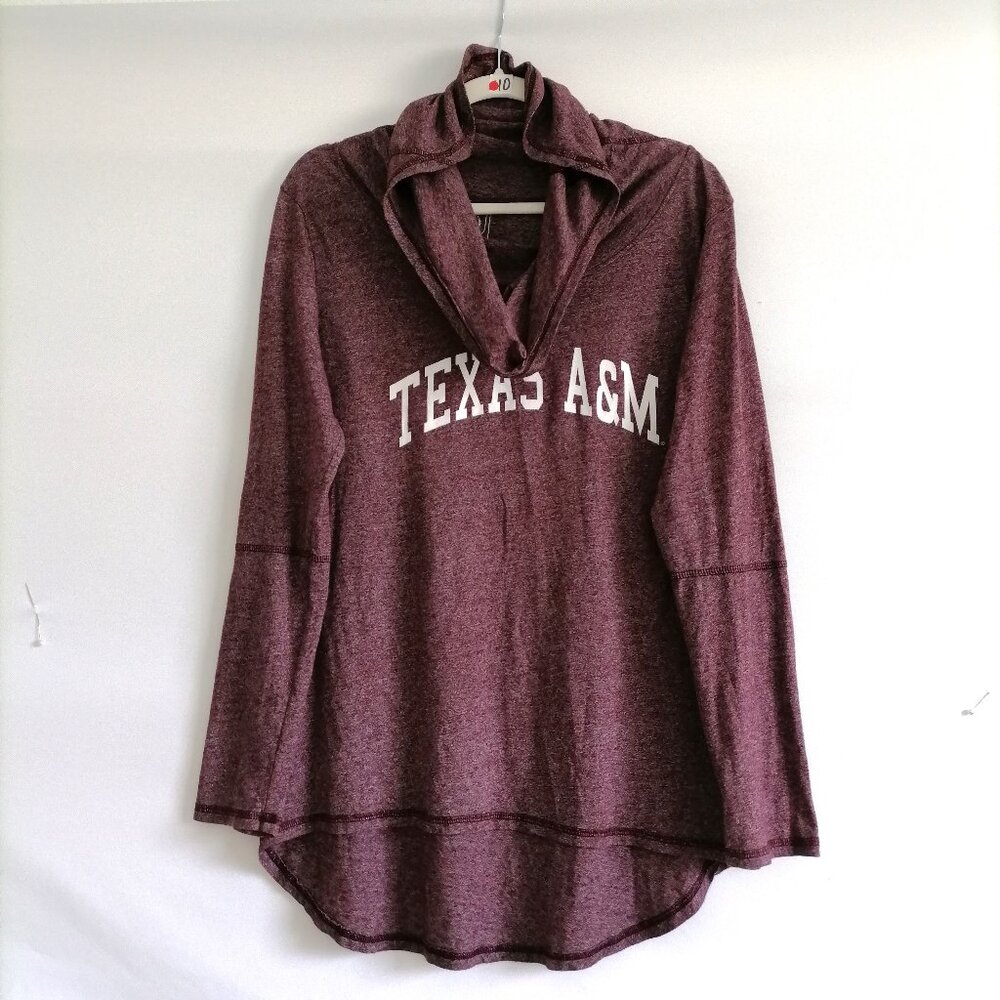 U-Trau Womens Burgundy Red Cowl Neck Lagenlook Pullover Hoodie Size X-Large